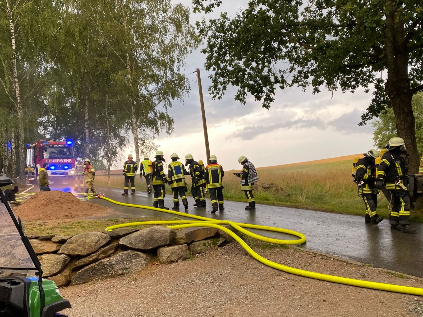 Gemeinsame Übung der Feuerwehren Harrling, Zandt und Miltach